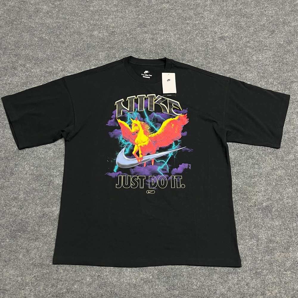 NEW Nike Shirt Mens Medium Black Pegasus Graphic Tee Oversized Fit‎ FJ1089-010